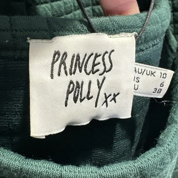 Princess Polly 2 Piece Size 6 Lounge Set Out Fit Green Crop Top Sweat Pants - Picture 3 of 10